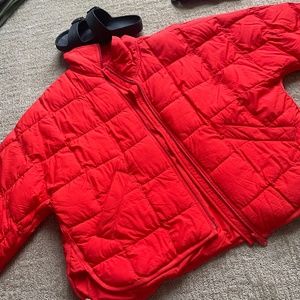 Free People Pippa Packable Puffer Poppy Red